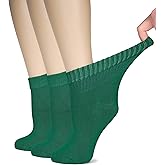 Hugh Ugoli Women's Rayon Ankle Loose Fit Diabetic Socks, Soft, Seamless Toe, Wide Stretchy, Non-Binding Top, 3-6 Pairs