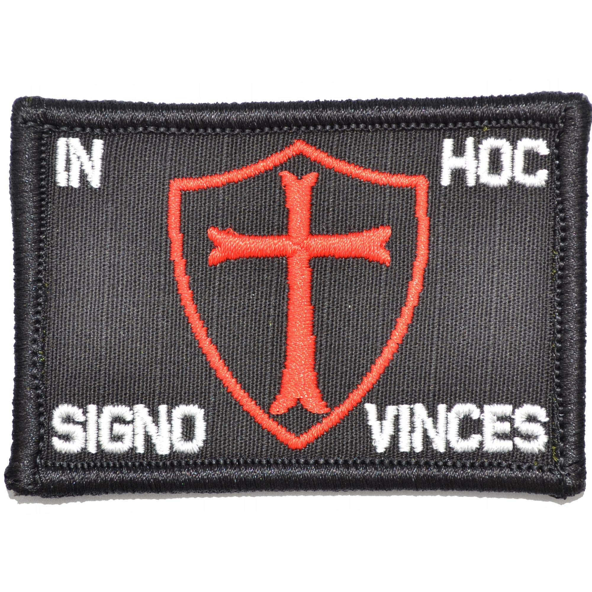 Tactical Gear Junkiein Hoc Signo Vinces Templar - 2x3 Patch - Black