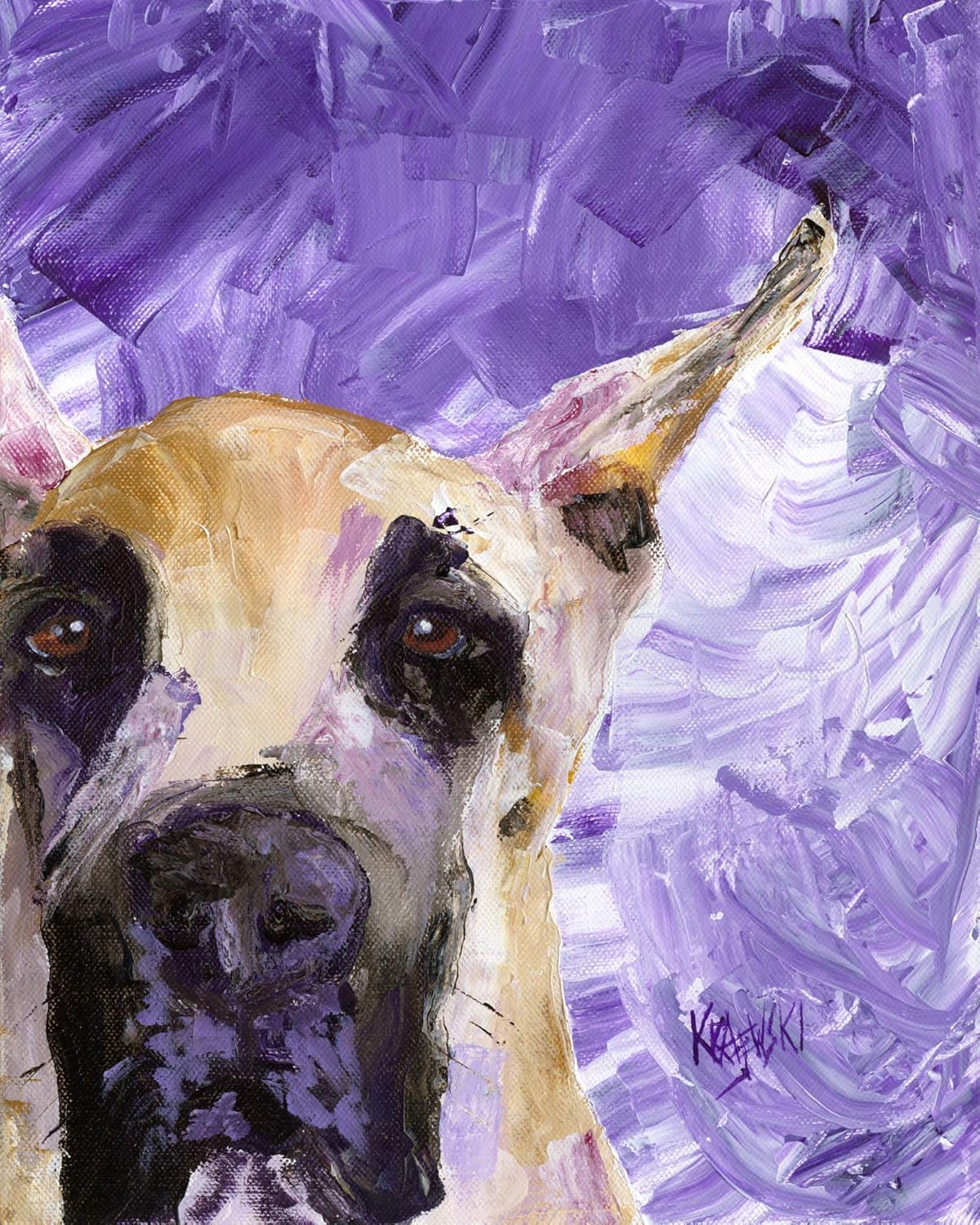 Amazon.com: Fawn Great Dane Art Print | Great Dane Gifts | From