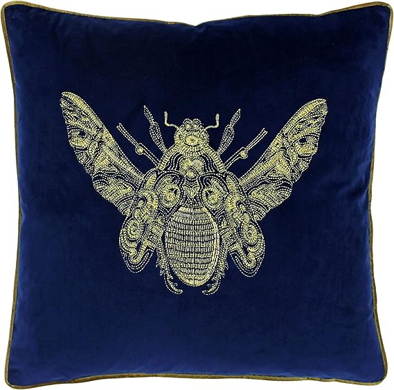 Riva Paoletti Cerana Cushion Cover Royal Blue Super Soft Velvet Fabric