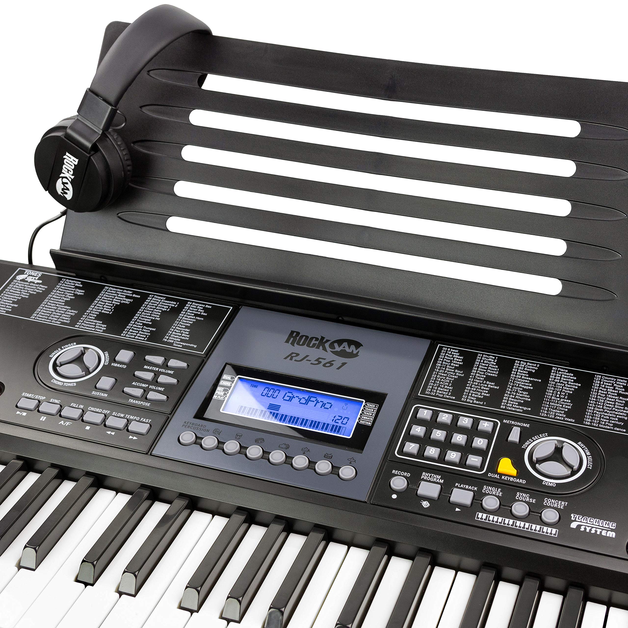 RockJam 61Key Electronic Keyboard Piano SuperKit with Stand, Stool
