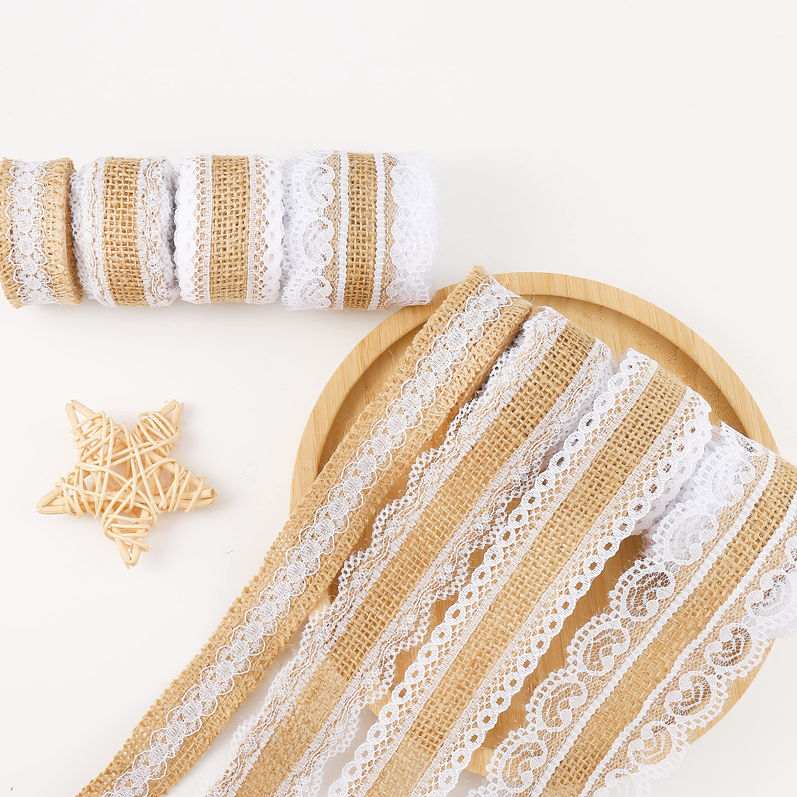 HERZWILD 16m Jute Ribbon - Vintage Hessian Jute for DIY Crafts, Christmas Decoration, Wedding Party, Gift