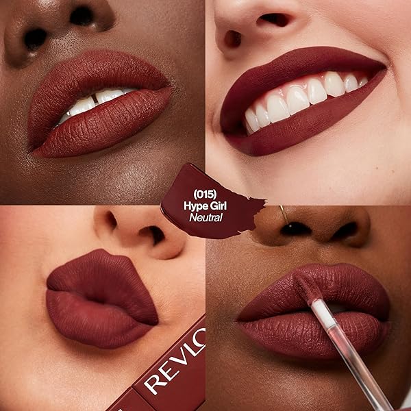 REVLON COLORSTAY LIMITLESS MATTE LIQUID LIPSTICK, VEGAN FORMULA, NO-BUDGE, LONGWEAR LIP COLOR, LONG LASTING, LIGHTWEIGHT/COMFORTABLE, WATERPROOF, 015 HYPE GIRL, 0.17 FL OZ