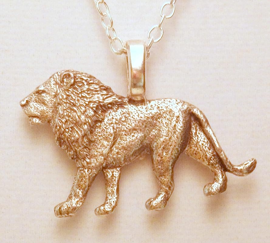 African Lion Necklace 1364 Handmade