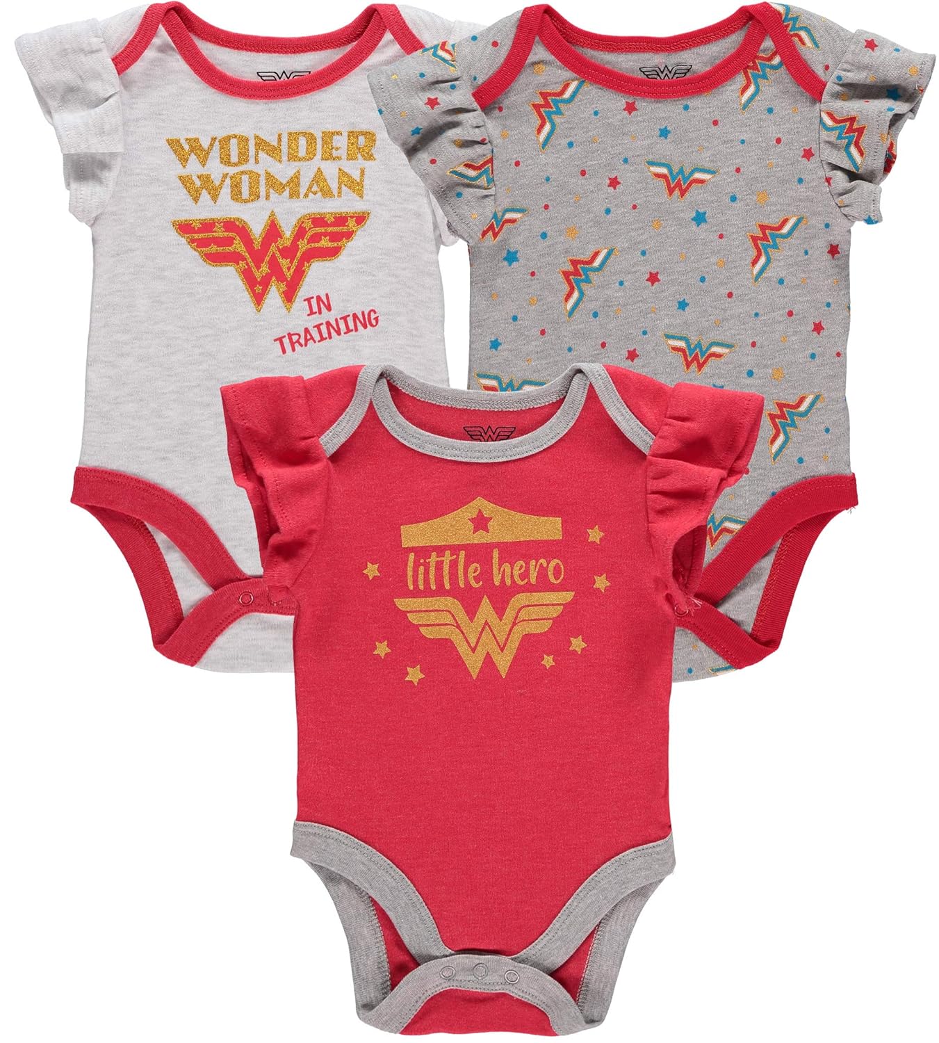 Buy DC Comics Baby Girls' Multi Pack Bodysuit Onesies Wonder Woman
