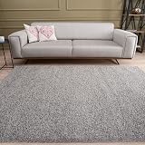 THE RUGS Living Room Rug Grey 160x230 cm Shaggy Soft Durable 30 mm Thick view 7