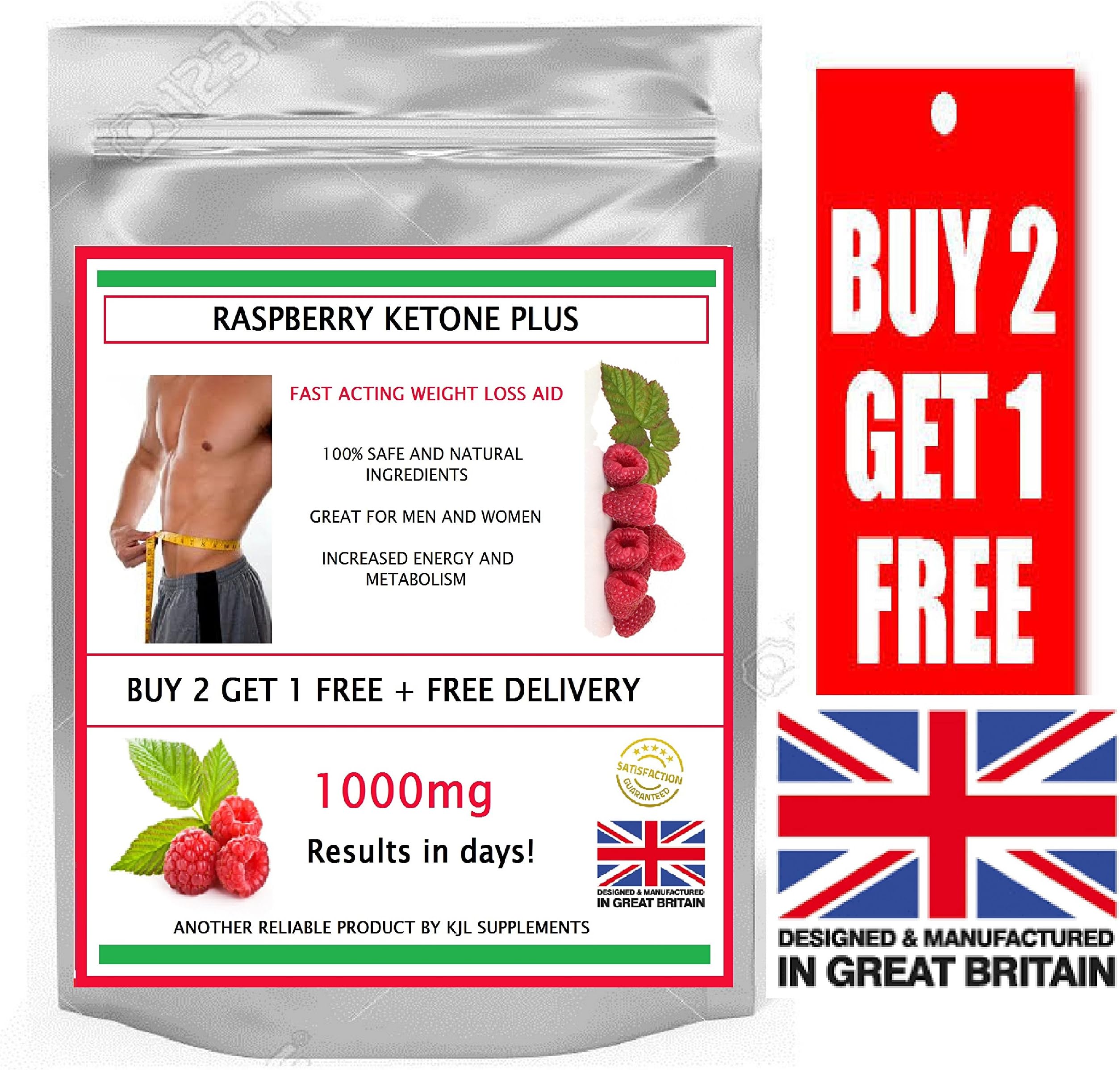 Raspberry Ketones 1000mg Max Strength -30 Capsules -| Wild Weight Loss, | Helps Shed Fat for Men and Women | Achieve Fat Loss Goals Fast | Safe and Effective | Manufactured in The UK!