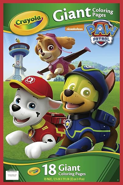 Download Amazon Com Crayola Paw Patrol Giant Coloring Pages Toys Games