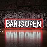 LIEGHDZT Bar Is Open Neon Sign for Wall Decor,USB Powered Led Bar Neon Sign Open Light up Sign for Pub Beer Party Business Window(15.75 * 4.72In)