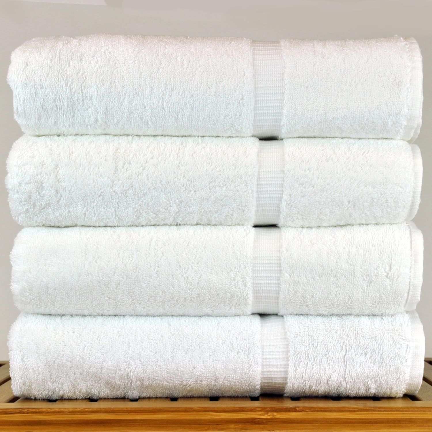 Luxury Hotel & Spa Bath Towel 100% Genuine Turkish Cotton, 27" x 54" ,Set of 4,White: Home & Kitchen