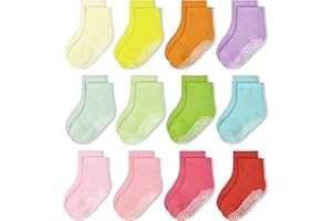 HYCLES Non-Slip Toddler Socks, Girl Grip Socks for 1-10 Years Kids Girls Boys Toddler Sock with Grippers