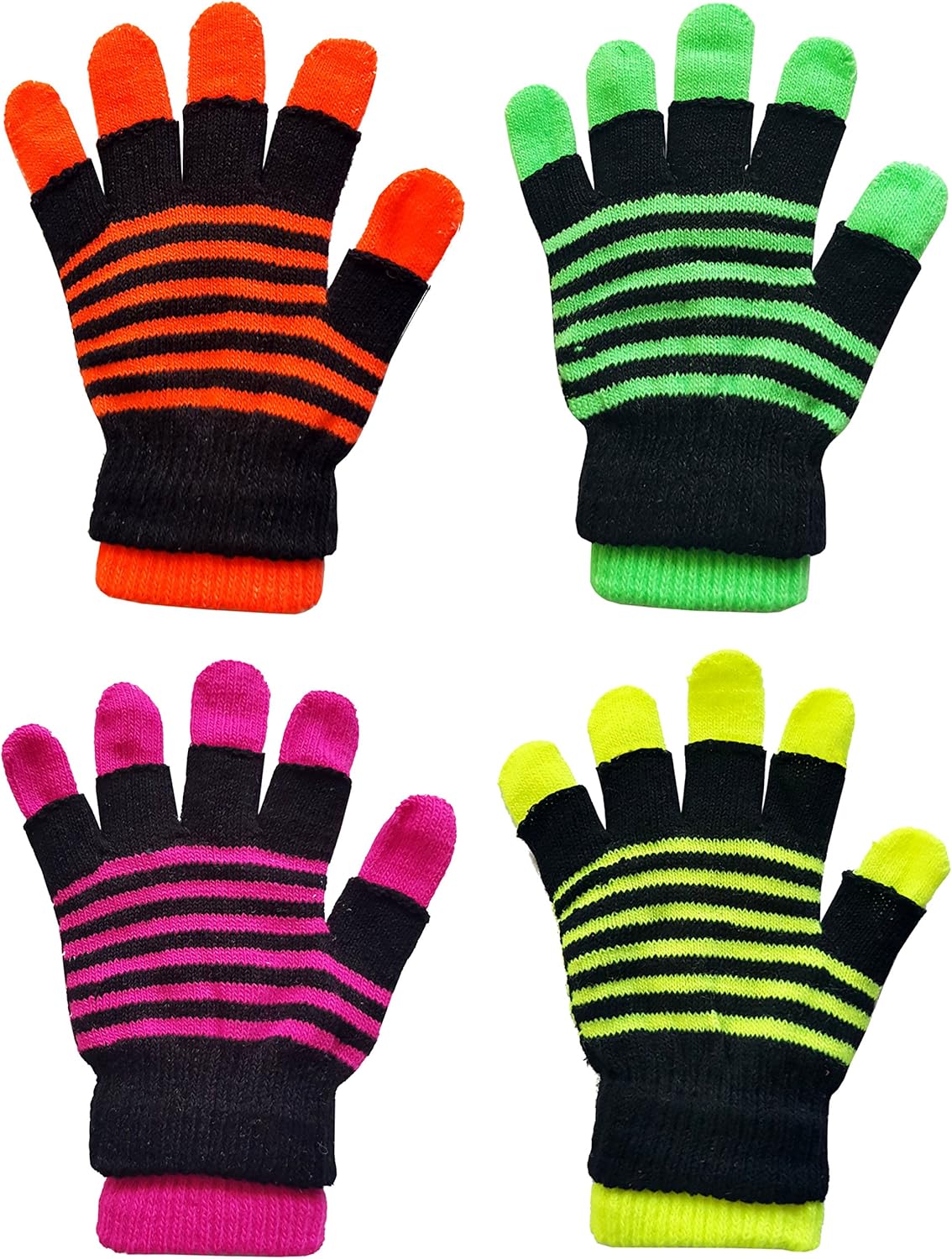 3X Ladies Girls 2 in 1 Thermal Winter Magic Gloves Full Finger