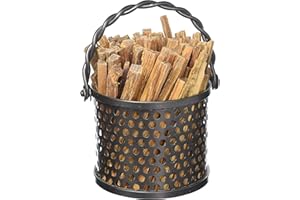 Minuteman International Twisted Ropr fatwood Holder Basket Caddy, Graphite, 6.75 x 5.5 x 5.5