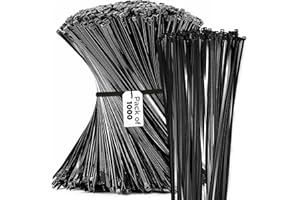 Bolt Dropper 8 Inch 1000-Piece Set Zip Cable Ties - 40lbs Tensile Strength - Heavy Duty, Self-Locking Premium UV-Resistant Ny