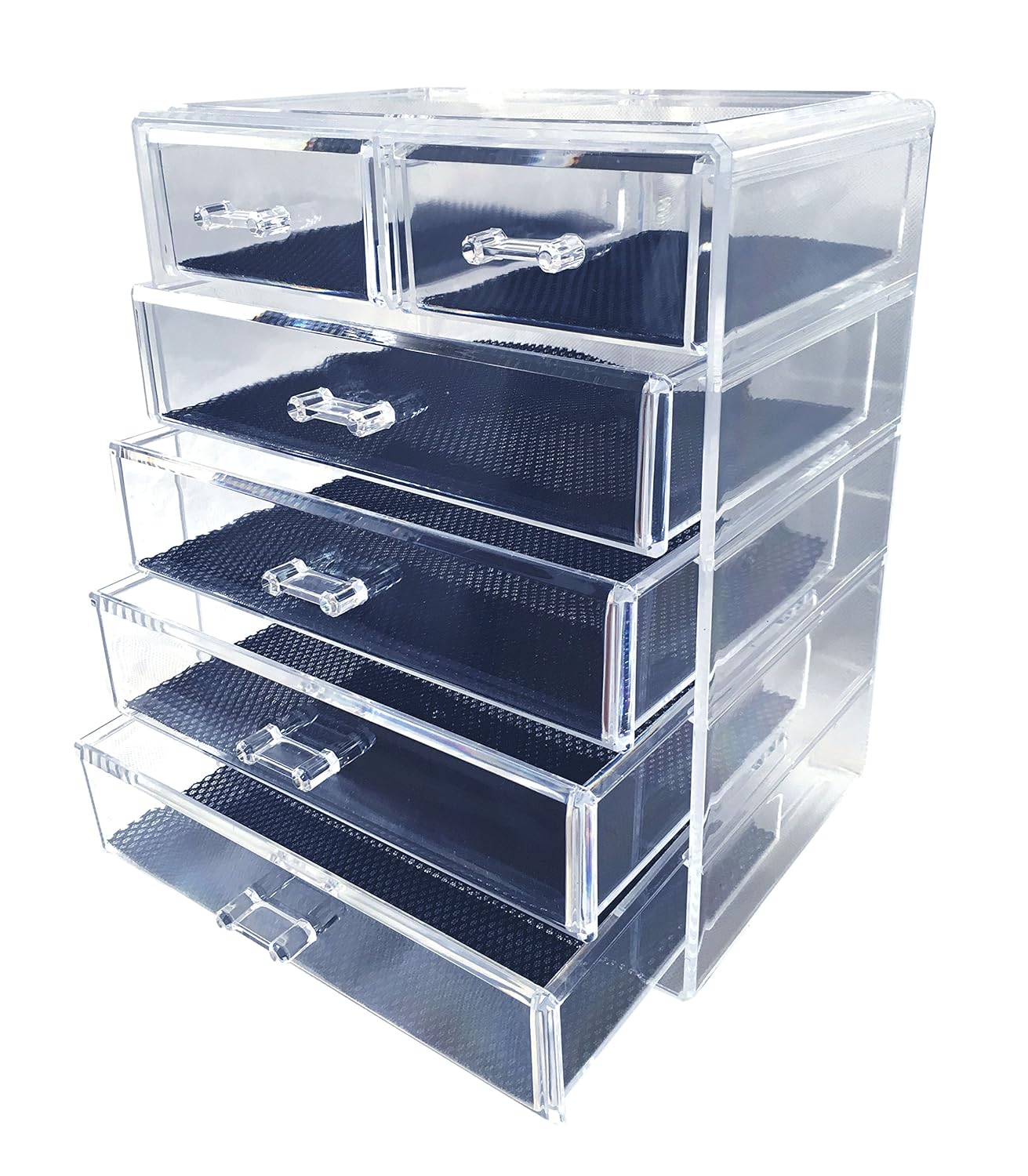 Sodynee Cosmetics Makeup and Jewelry Storage Organizer Case Display Boxes, 4 Large and 2 Small Drawers: Home & Kitchen