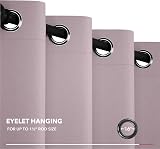 Deconovo Ring Top Blackout Curtain 100 x 84 in Baby Pink 1 Panel view 8