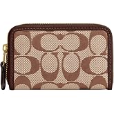 Coach Essential Small Zip Around Card Case In Signature Jacquard