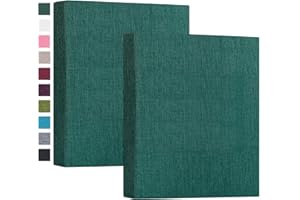 Mublalbum Small Photo Album 5x7 Photos 2 Pack Linen Cover Mini Brag Book Photo Album Each Small Album Holds 52 Vertical 5x7 Photos for Artwork Postcards or Picture Storage (Dark Green)