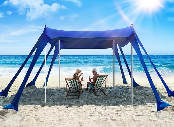 VIBEMO BEACH TENT, BEACH CANOPY SUN SHADE WITH...