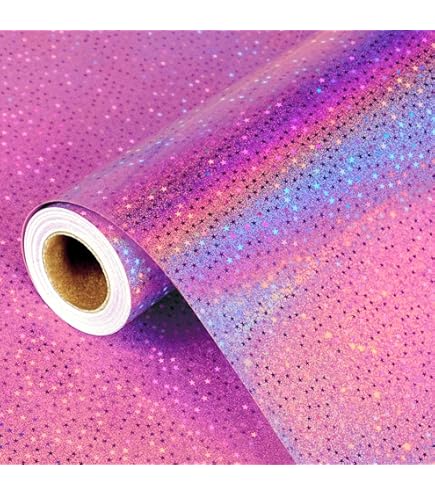 WRAPAHOLIC 30 Inch Reversible Wrapping Paper - 24 Inch X 65.6 Feet Jumbo Roll Baby Girl Design, Perfect For Kids Birthday, Party, Holiday, Baby Shower Packing