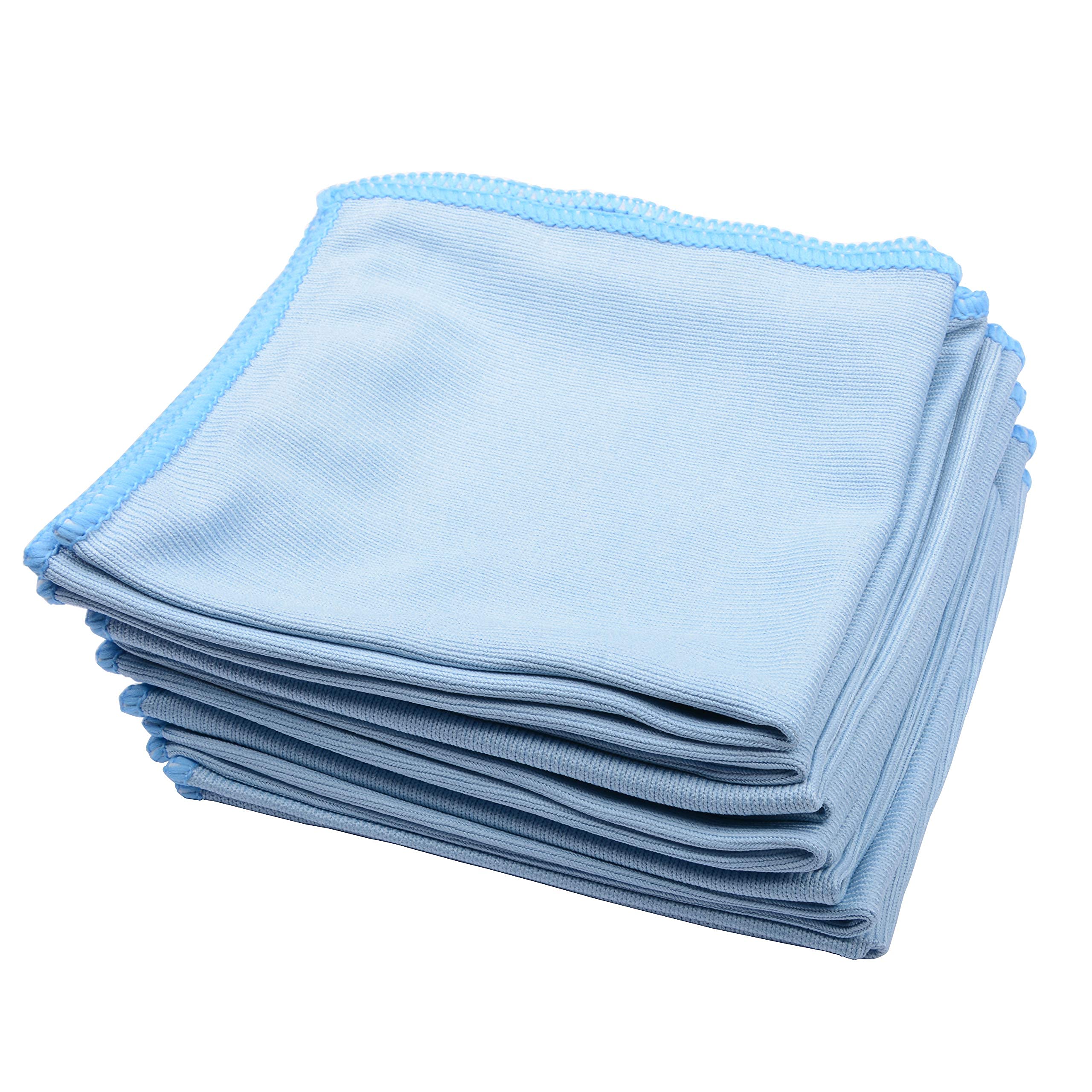 MUZOCT 8Pcs 12"x12" Microfiber Glass Cleaning Cloth Towel for Windows Mirrors Home Kitchen Car