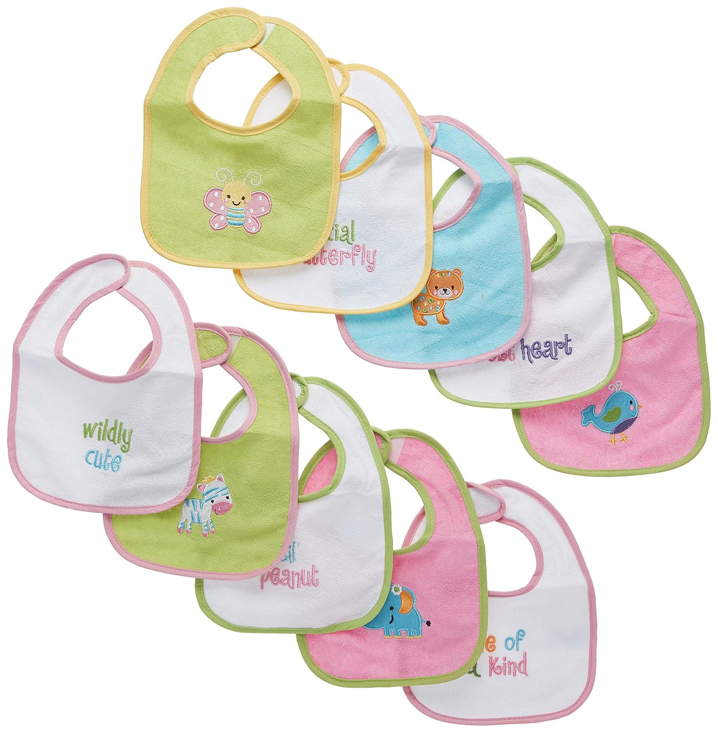 Bibs Baby Products Multipack Plastic Back Waterproof Pack of 10 Baby