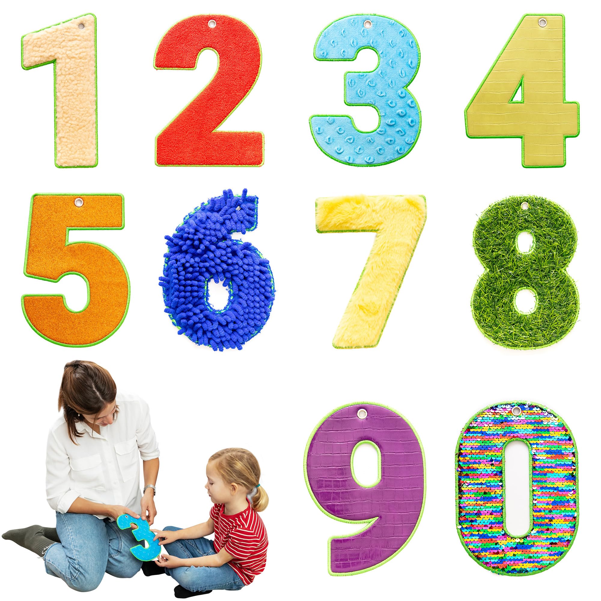 Sensory Mats for Autistic Children | Sensory Tiles for Kids | Sensory Rug | Sensory Wall Panel | Multi-Sensory Exploration | Different Sensory Textures & Colors | Sensory Room Equipment (Numbers)