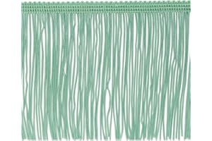 Trims By The Yard 4" Chainette Fringe Trim, Polyester-Made Decorative Fringe Trim, For Costumes, Uniforms, Home Decor, and Party Decorations, Washable Fringes, 5-Yard Cut, Mint Green
