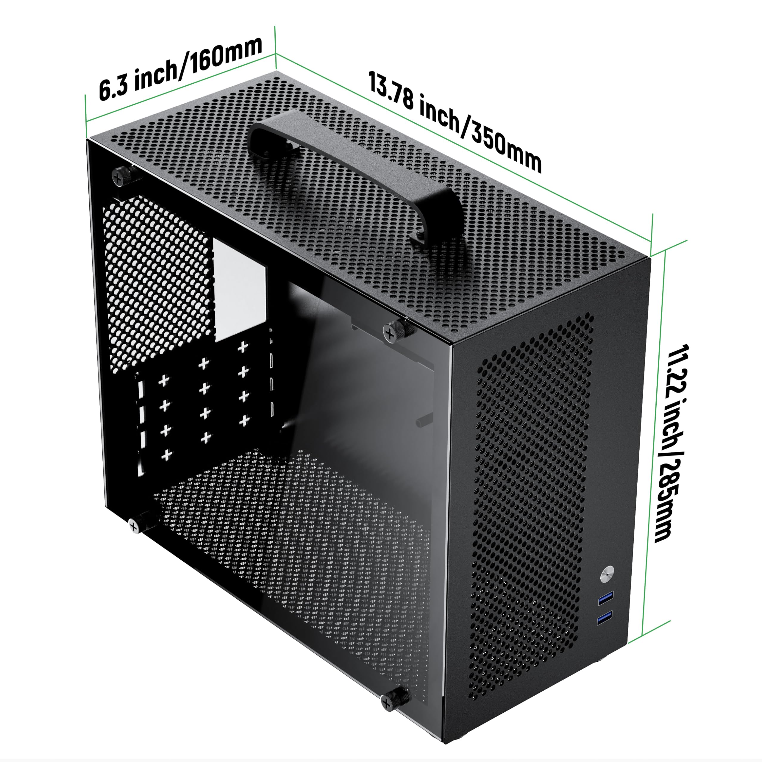 Micro ATX Case, MATX PC Case for ITX MATX Motherboard, 2X 120mm ARGB Fans Preinstalled, Tempered Glass, Fully Ventilated Airflow, Mini PC Case with USB3.0