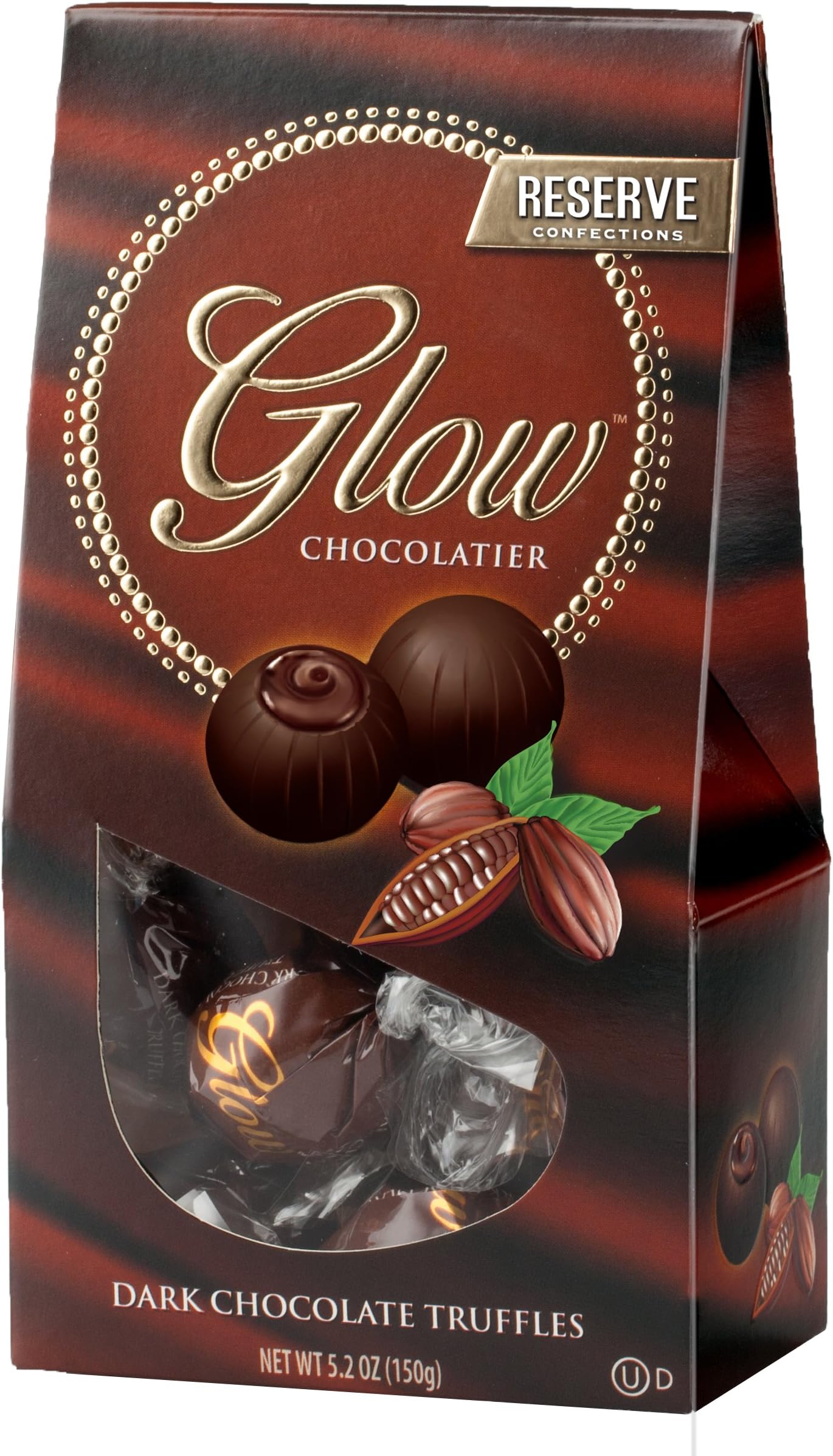 Glow Chocolatier Dark Chocolate Truffles 5.2 Oz [Pack of 3]