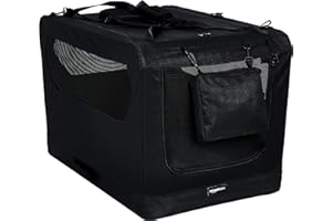 Amazon Basics Folding Portable Soft Pet Dog Crate Carrier Kennel, 36 x 24 x 24 inches, Black