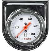 BOSCH SP0F000044 Style Line 2" Mechanical Oil Pressure Gauge (White Dial Face, Chrome Bezel)