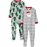 Simple Joys by Carter's unisex-child Holiday Loose-fit Flame Resistant Fleece Footed Pajamas