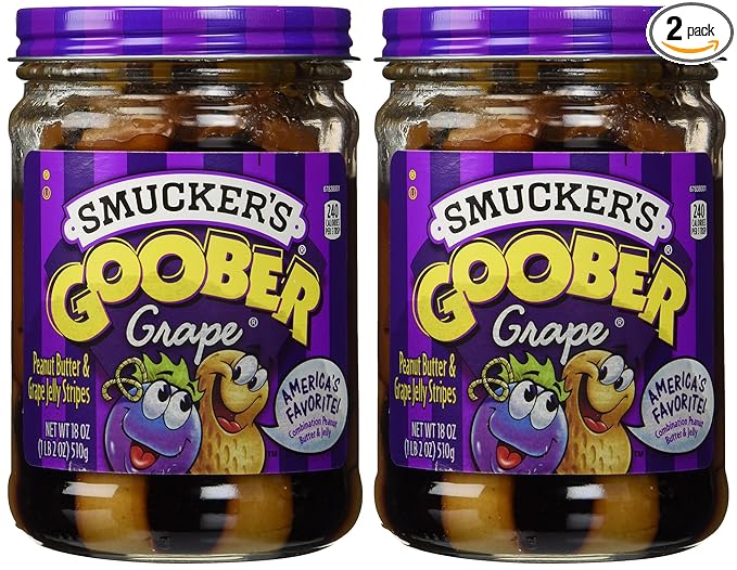 Amazon Com Smucker S Goober Grape Jelly Peanut Butter Stripes