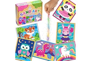 ALEXES Sand Art Pictures Craft Sand - Сolor Sand Painting - Color Splash Sand Art Pictures Kids - Sticker Art Sheets Peel and Stick – Colored Sand Art Kit
