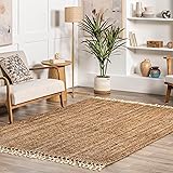 nuLOOM Raleigh Farmhouse Jute Tasseled Area