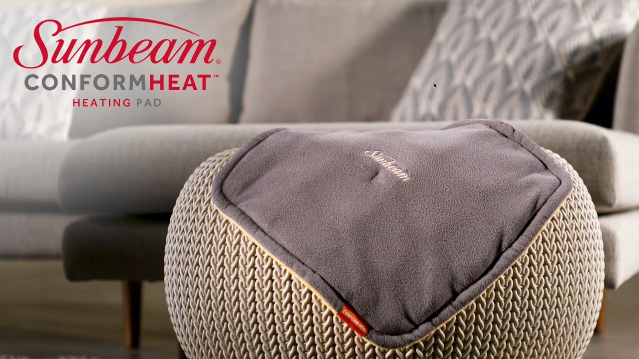 Sunbeam-Heating-Pad-ConformHeat-Lightly-Weighted-Conforming-Heating-Pad-14-Inch-x-14-Inch-Fast-Heat-Technology-3-Temperature-Settings-BeeswaxGray