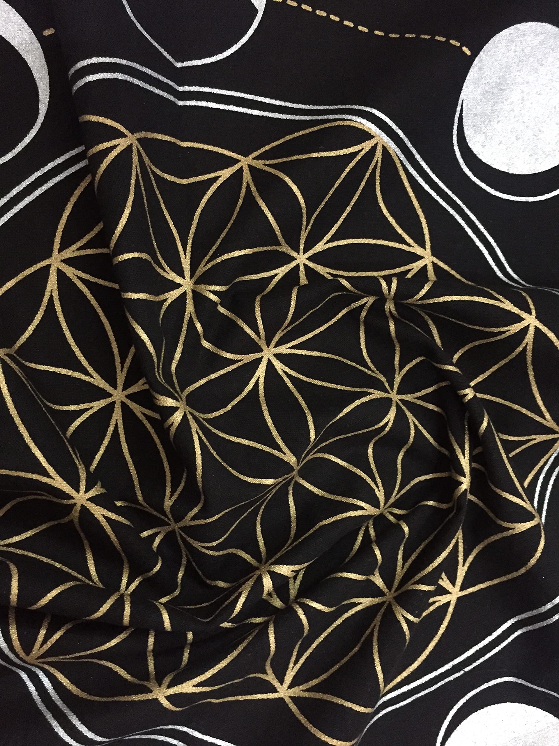 Indian Consigners Premium Altar Cloth - Phases of Moon, Sun, Star & Universe Wicca Square Spiritual 36x36 Sacred Cloth
