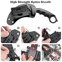 JXE JXO Claw Knife with Sheath, Durable 420HC Steel