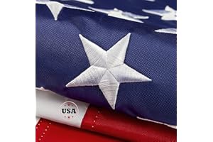 POZOY This 3x5 ft American Flag For Outside, USA Flags Strongest, Longest Lasting, Heavy Duty Nylon, Embroidered Stars, Sewn Stripes, Brass Grommets Perfect for Outdoors! Premium US Flag