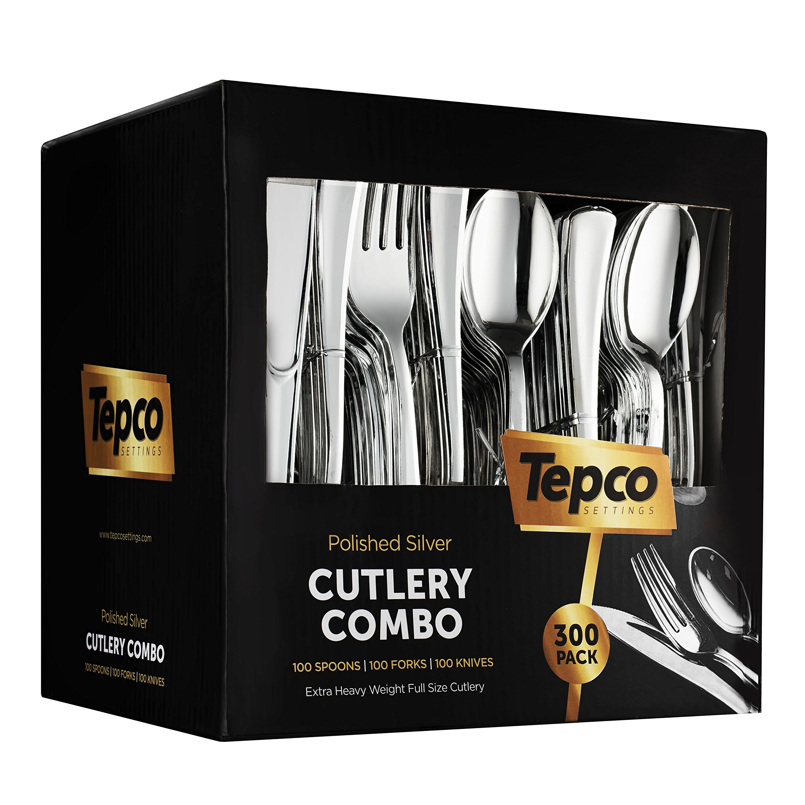 300 Plastic Silverware Set Silver Plastic Cutlery Set Disposable