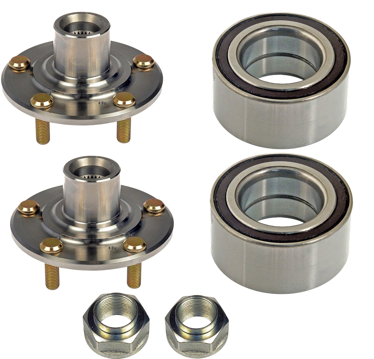 DTA D930455510073 x2-2 Front Wheel Hub Wheel Bearing Kits Left and Right  Fits Acura TL, TSX; Honda Accord V6 or Manual Only; Civic Si Model Replaces  Dorman ...