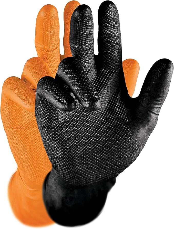 Grippaz nitrile Protective gloves, Work Gloves Orange XL Extra Large