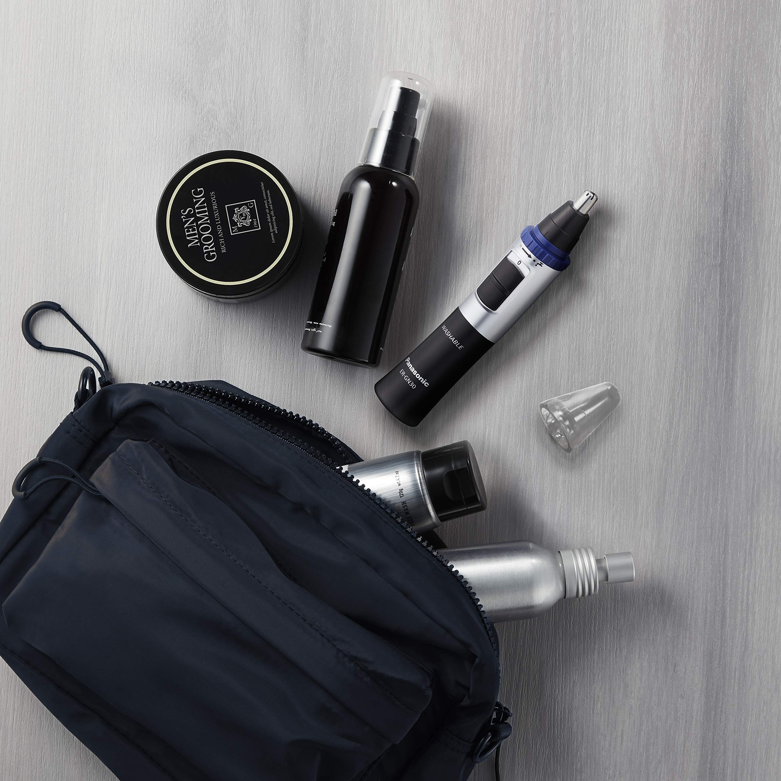 Panasonic ER-GN30-K503 Nass/Trocken Nasen- und Ohrhaartrimmer für Männer, hypoallergene Zweifachklinge, Vortex-Reinigungssystem, kabellos, Schwarz 6