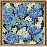 Design Works Crafts Blue Roses 12" x 12" Needlepoint Kit, Multicolor