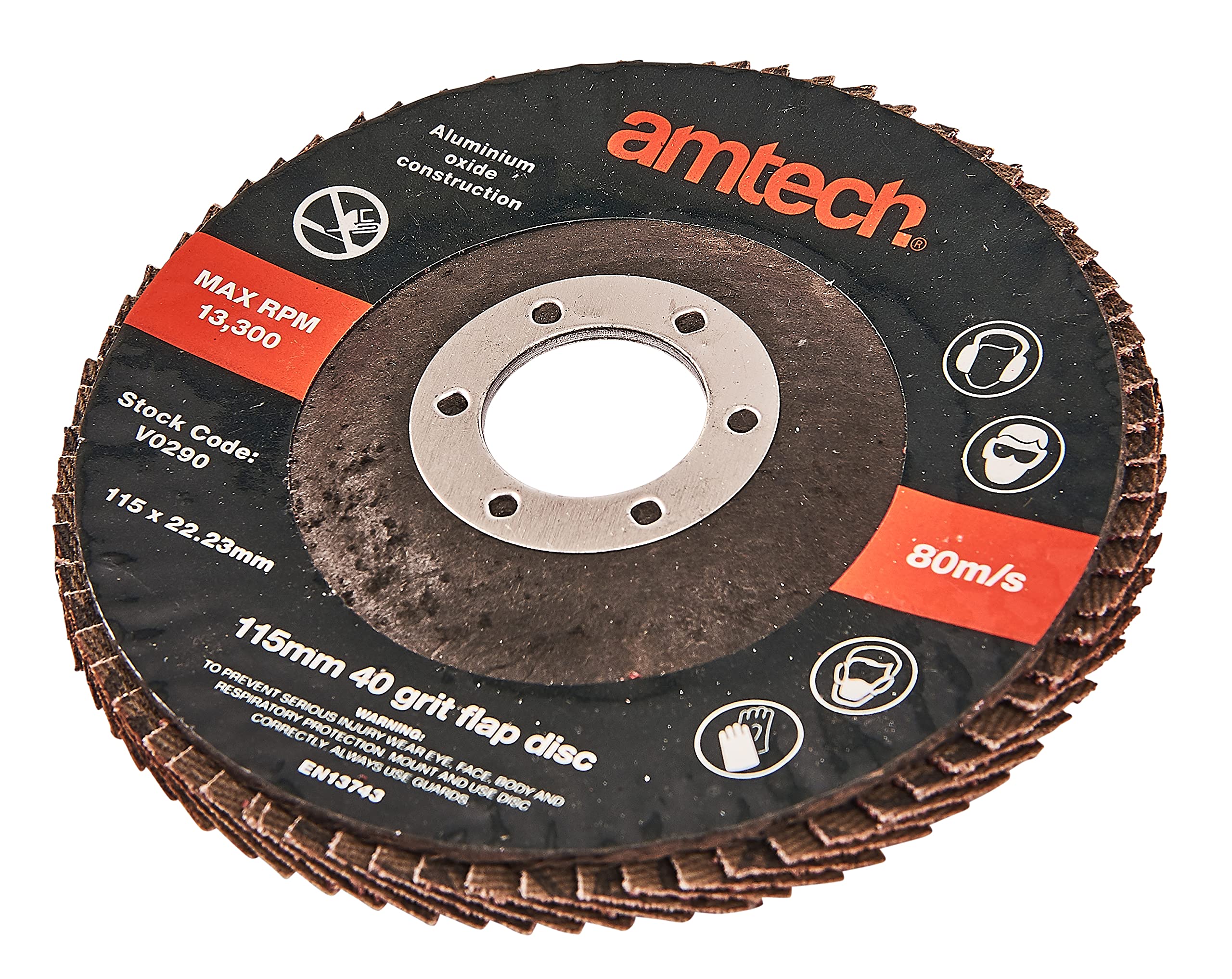 Amtech V0290 115mm 40 grit flap disc