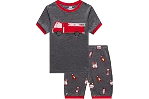 KikizYe Boys Short Sleeve Pajamas Kids Summer Pjs Children pajamas