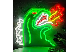 JOSEBRU Neon Light King of The Monster Dimmable LED Neon Sign for Wall Decor Gaming Room Lights Boys Room Decor Fire-breathing Monster Neon Signs Dinosaur Neon Light