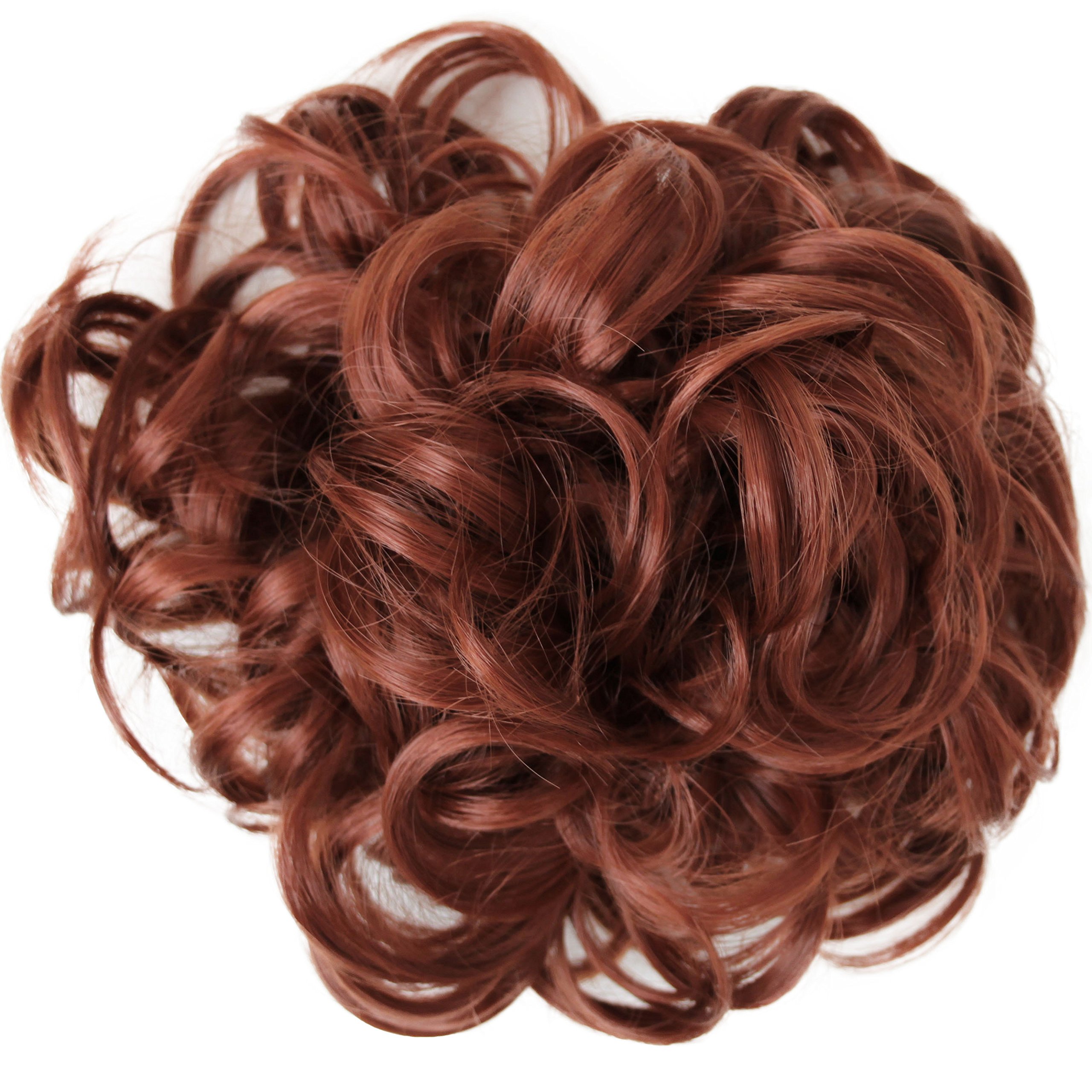 CAISHA XXL Hairpiece Scrunchy Updo Bridal Hairstyle Voluminous Curly Messy Bun Copper Red HW20