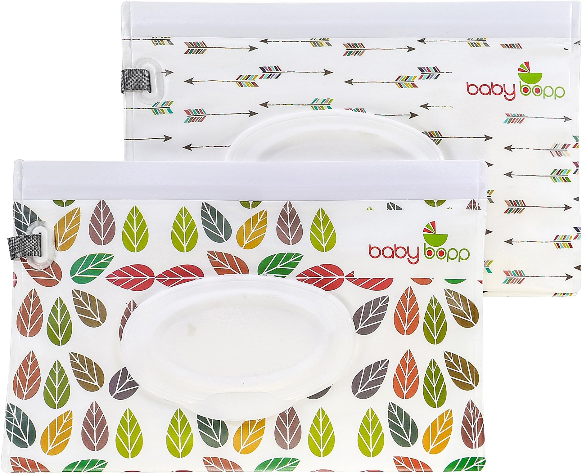 Baby Bopp Wipes Dispenser, Reusable Travel Carrying Case 2-Pack, Bonus Included